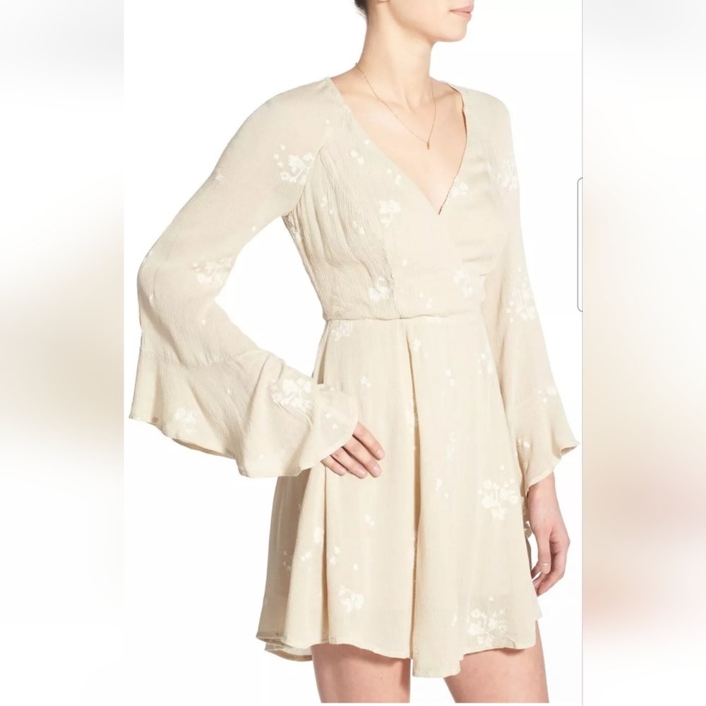 Free People Almond Jasmine Embroidered Fit & Flare Dress size 4